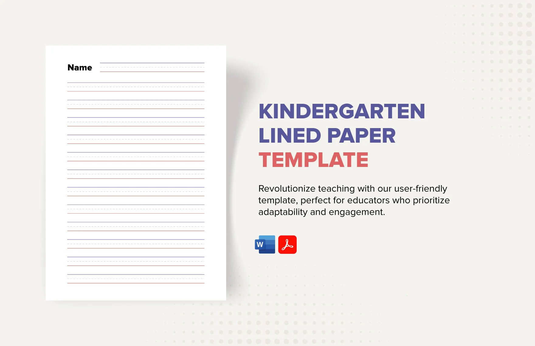 Kindergarten Lined Paper Template