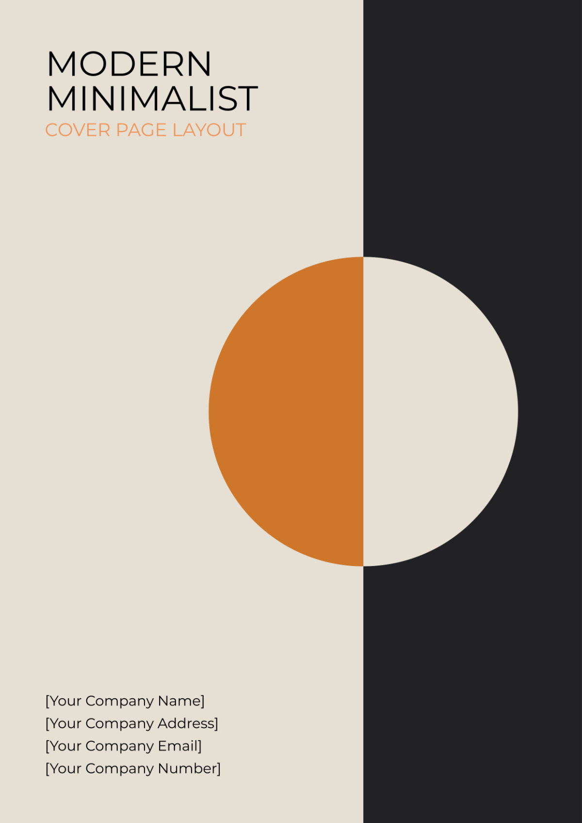 Modern Minimalist Cover Page Layout
