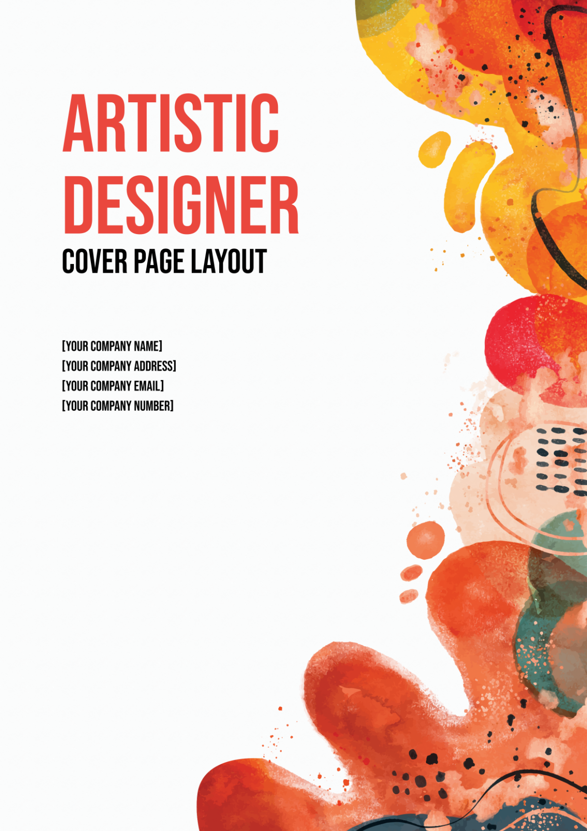 Artistic Designer Cover Page Layout