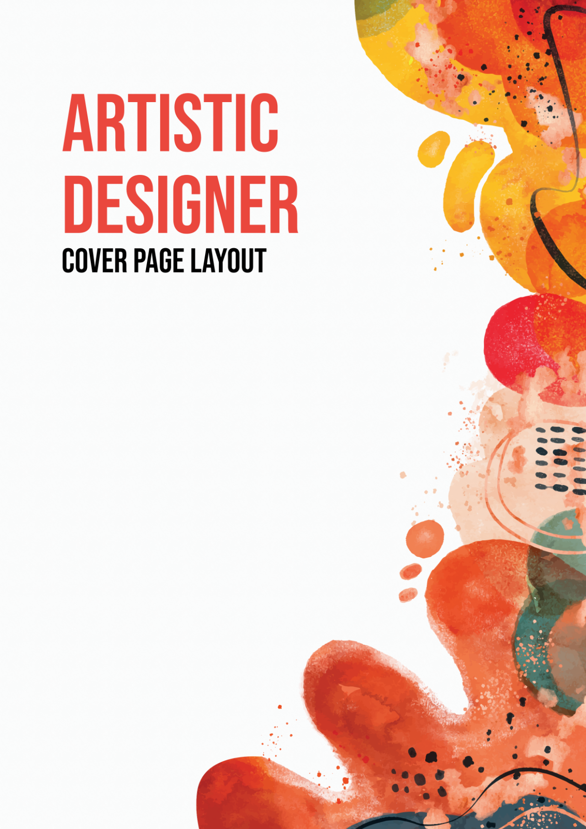 Artistic Designer Cover Page Layout Template