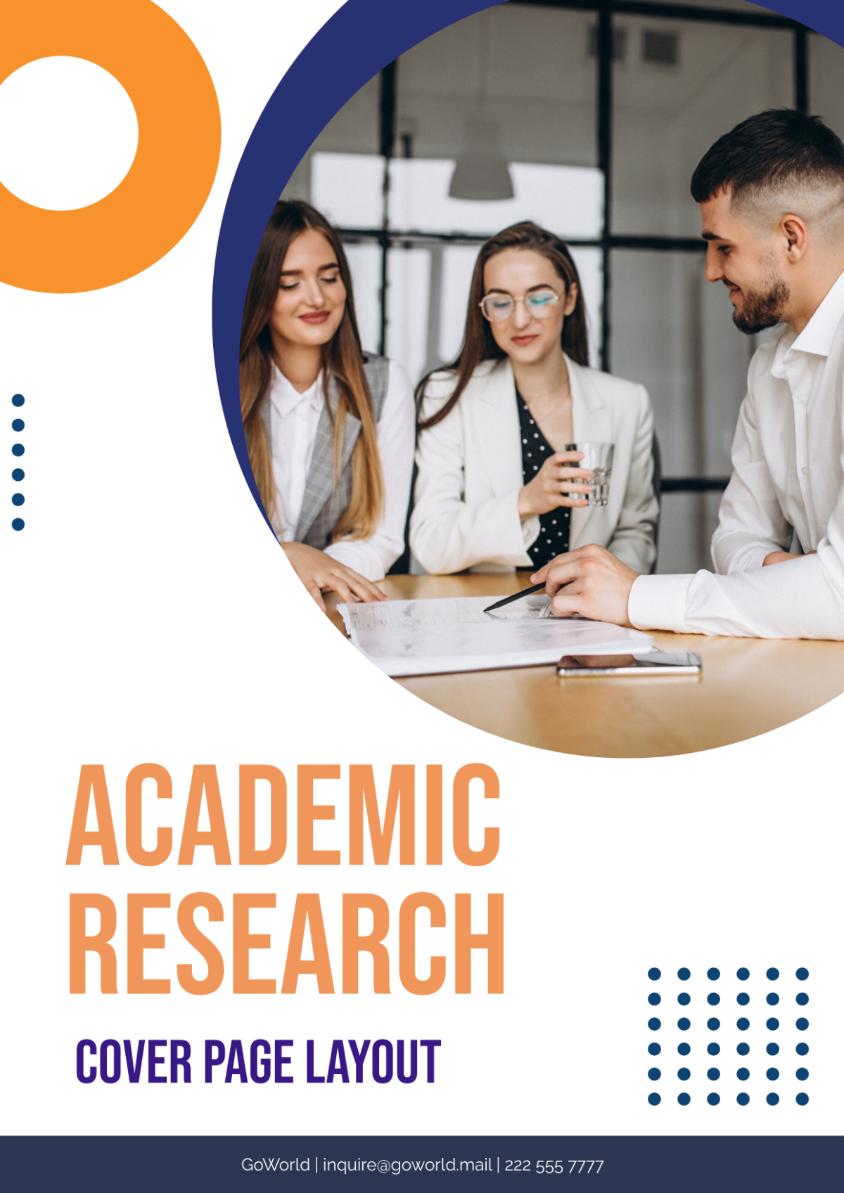 Academic Research Cover Page Layout Template - Edit Online & Download