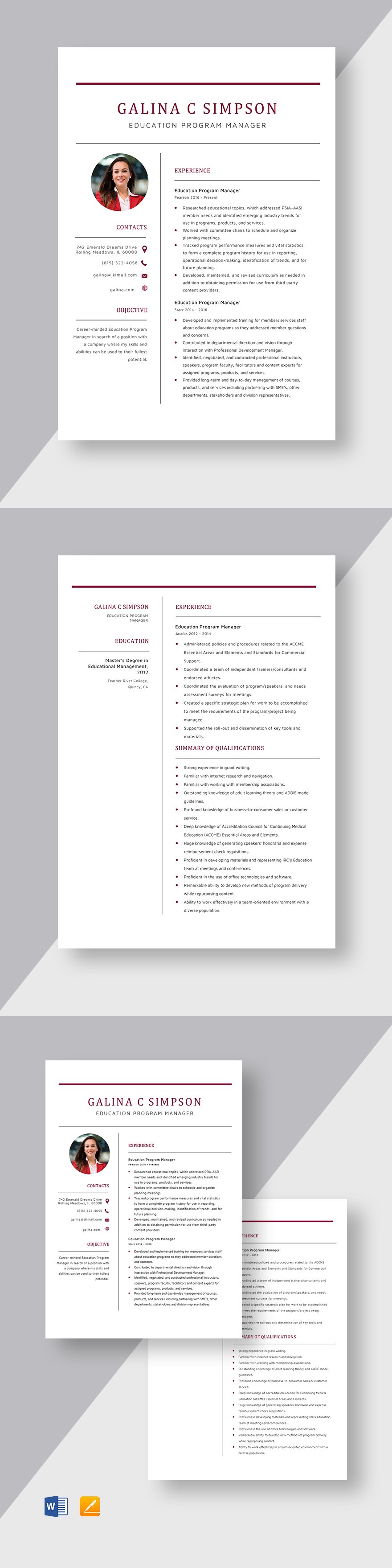 non-profit-program-manager-resume-template-word-apple-pages-template