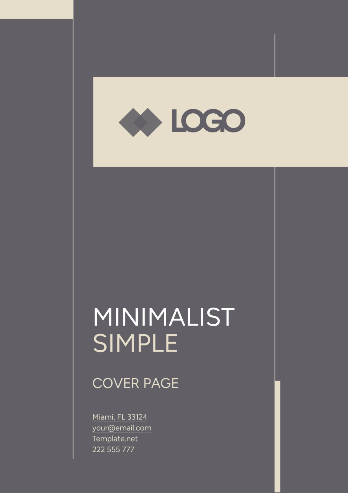 Minimalist Simple Cover Page Template