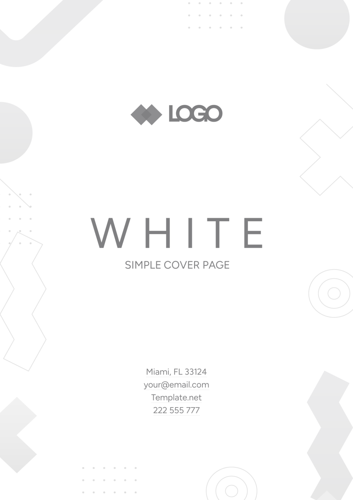 White Simple Cover Page Template
