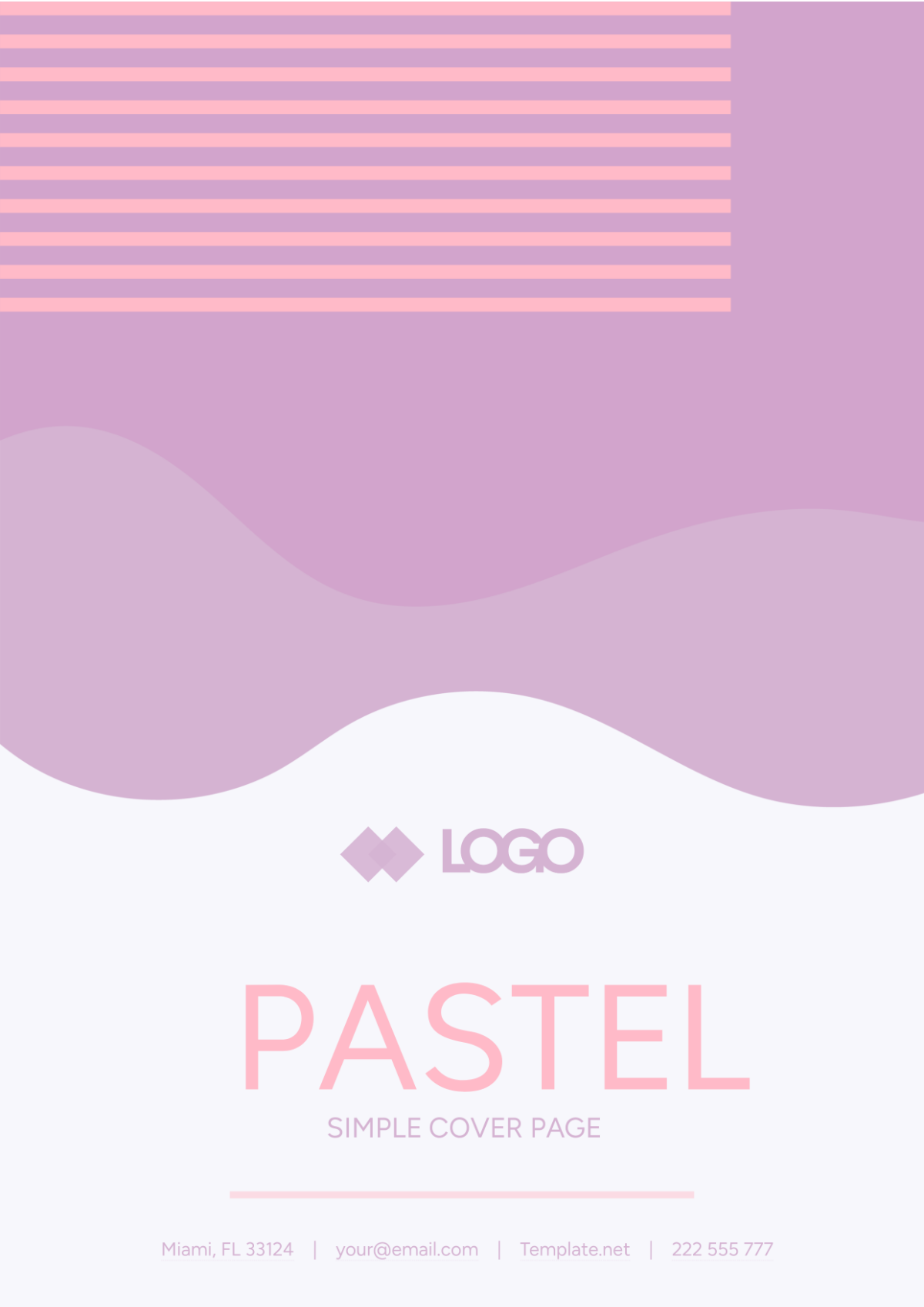 Pastel Simple Cover Page Template