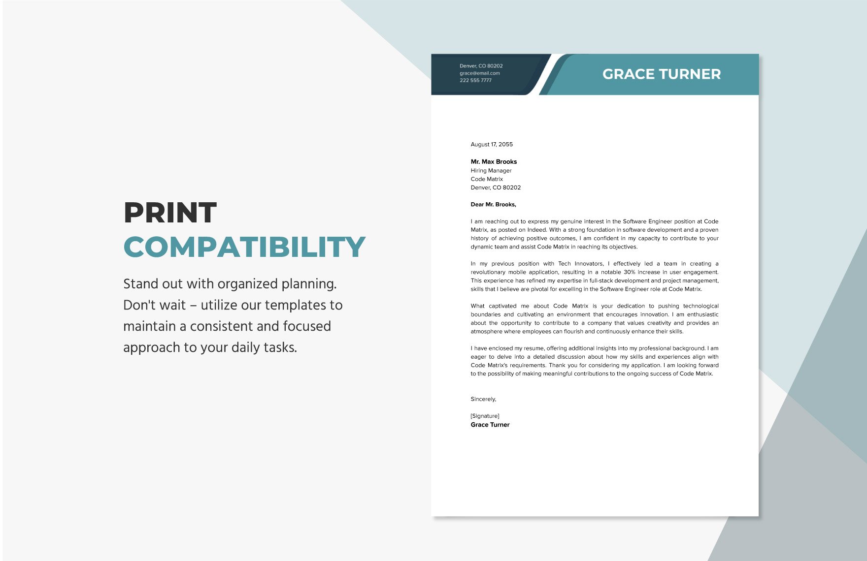 Standard Cover Letter Template