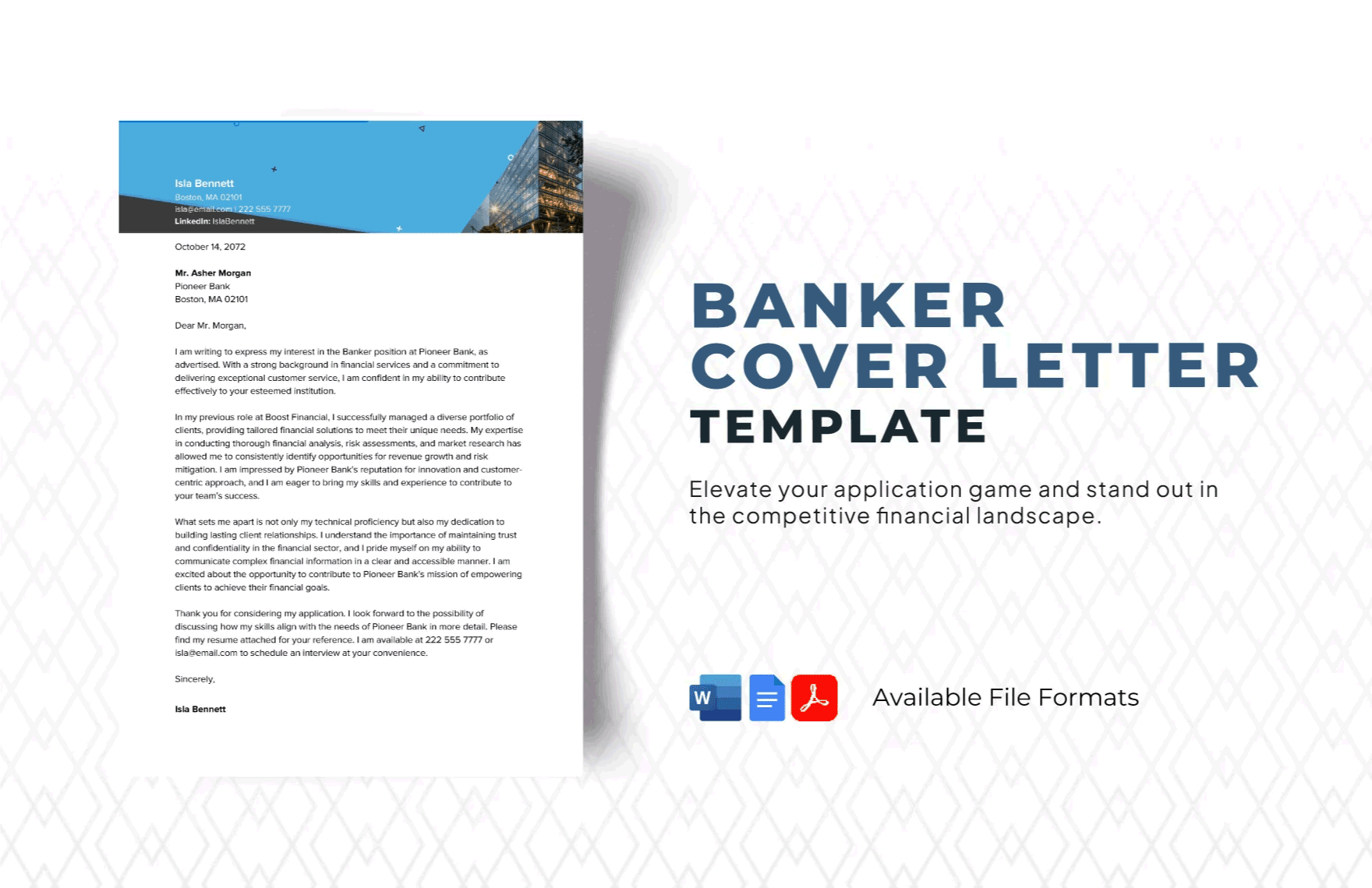 Free Banker Cover Letter Template in Word, Google Docs, PDF