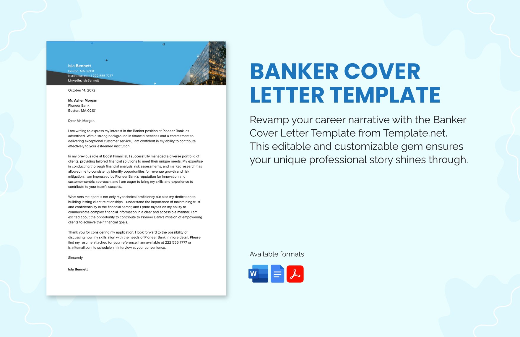 banker cover letter template word