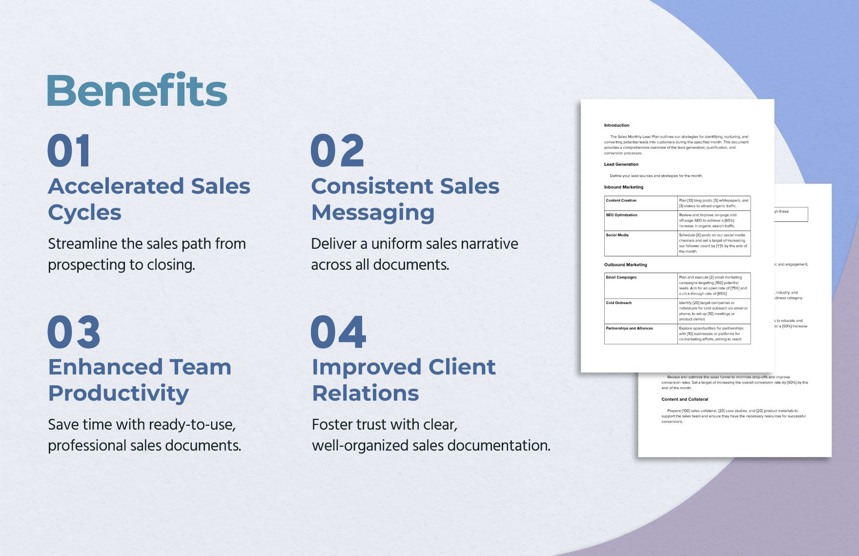 Sales Monthly Lead Plan Template