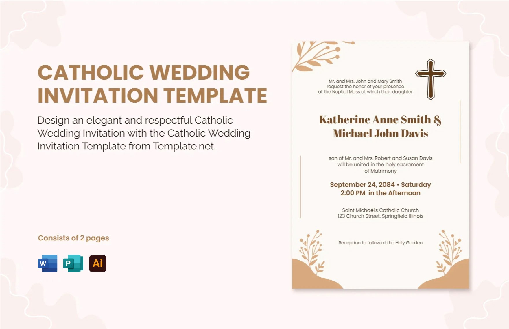 Catholic Wedding Invitation Template