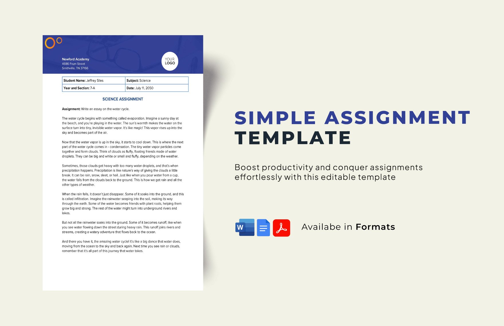 Simple Assignment Template