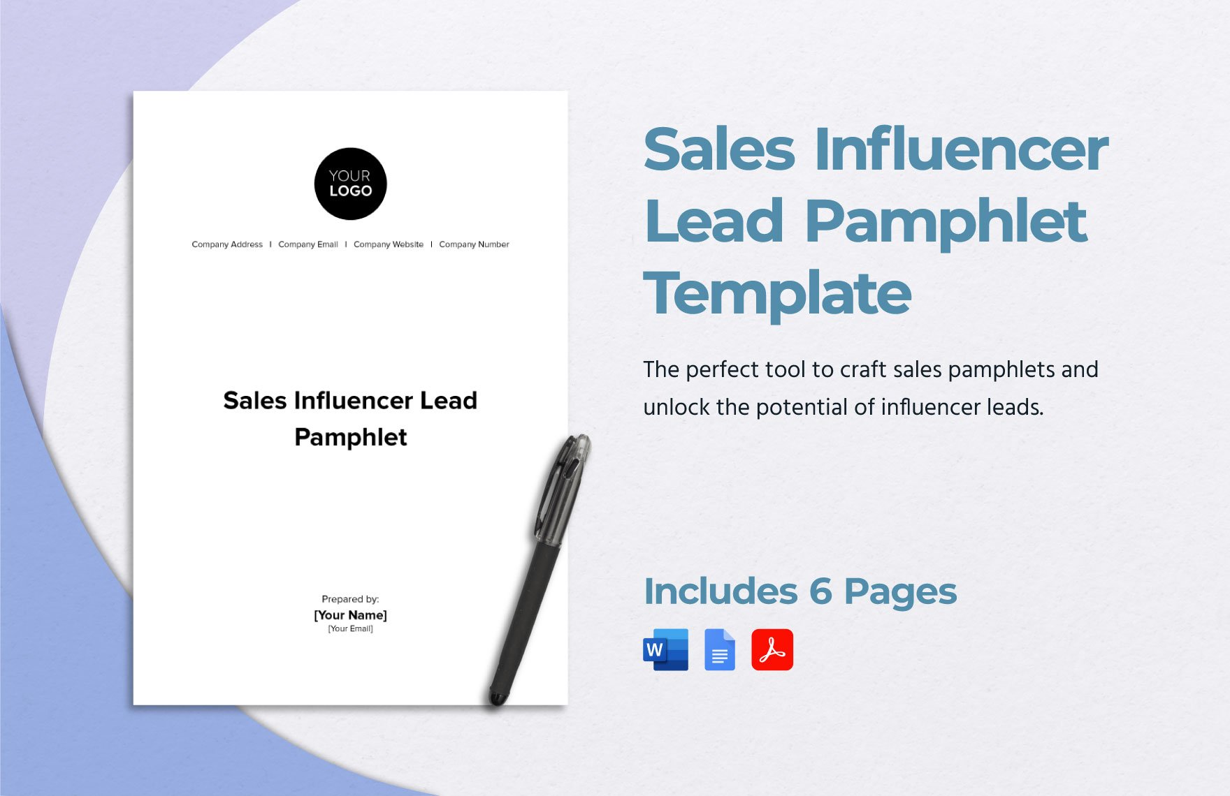 Sales Influencer Lead Pamphlet Template