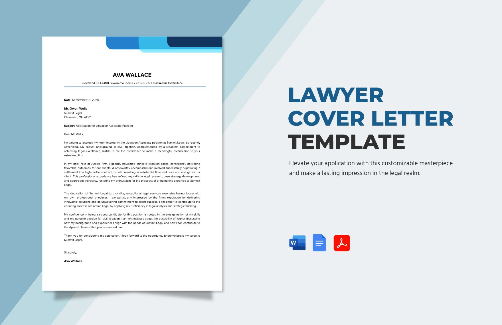 Lawyer Cover Letter Template