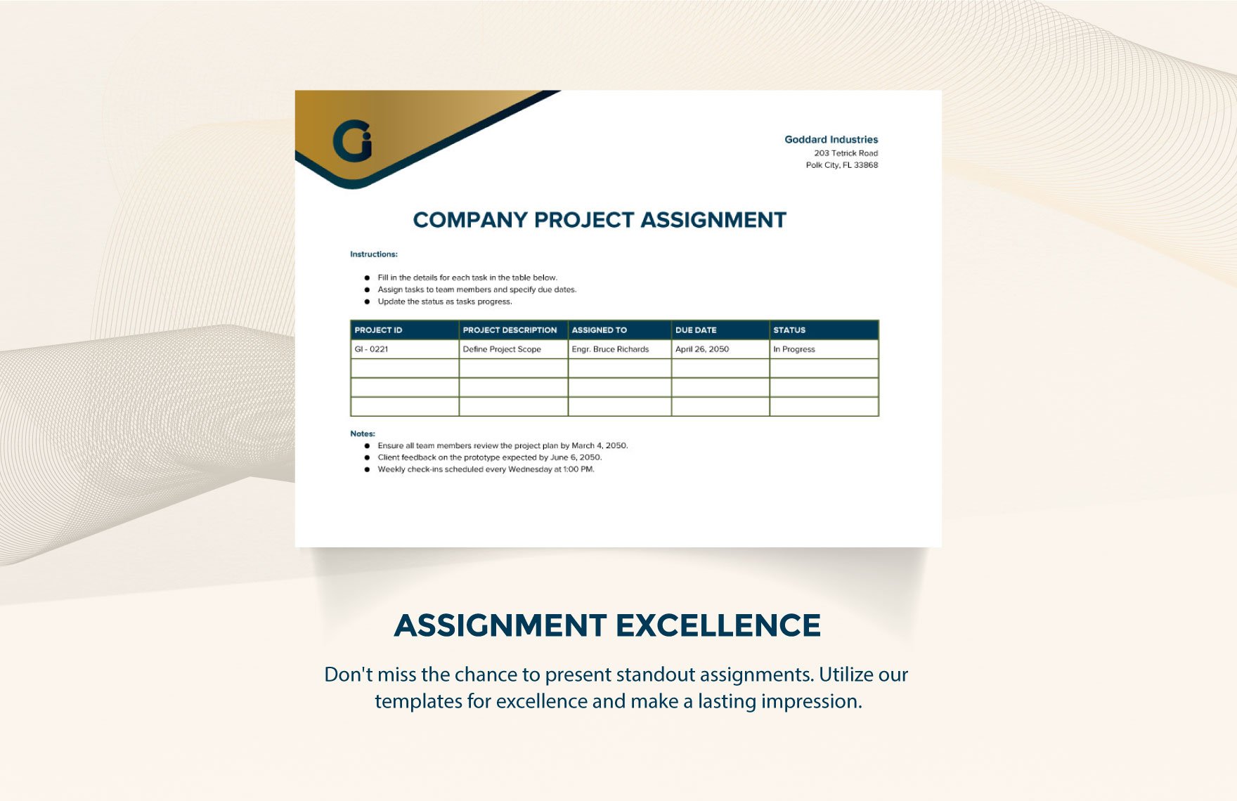 Project Assignment Template