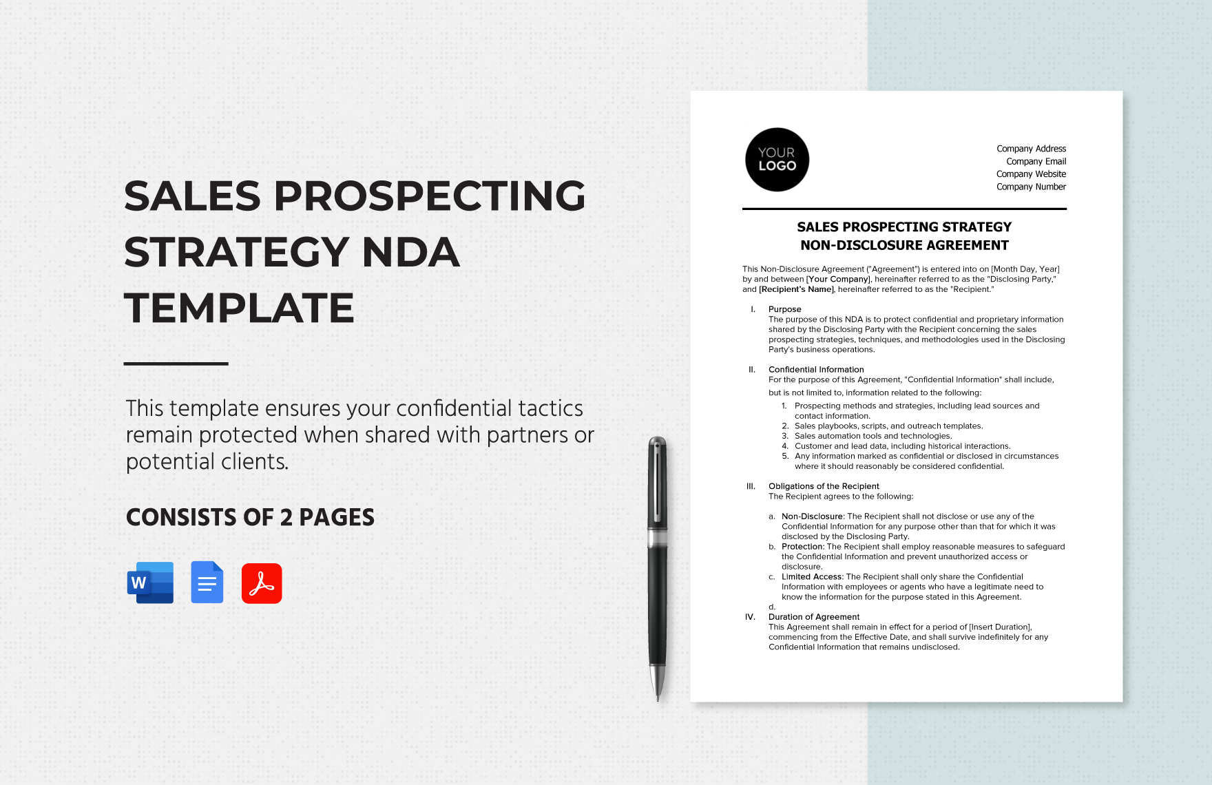 Sales Prospecting Strategy NDA Template