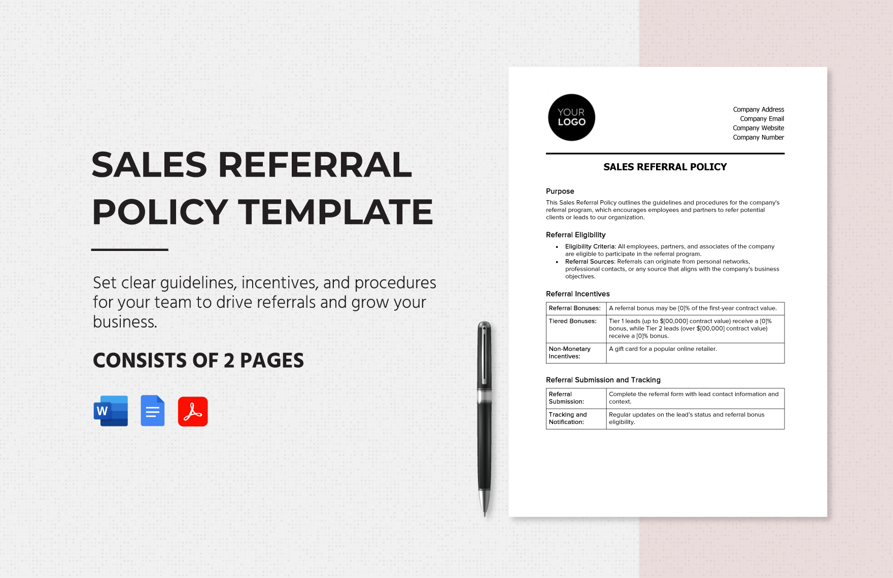Sales Referral Policy Template in Word, Google Docs, PDF