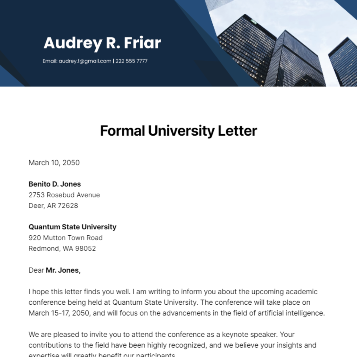 Formal Offer Letter Exler University Infoupdate
