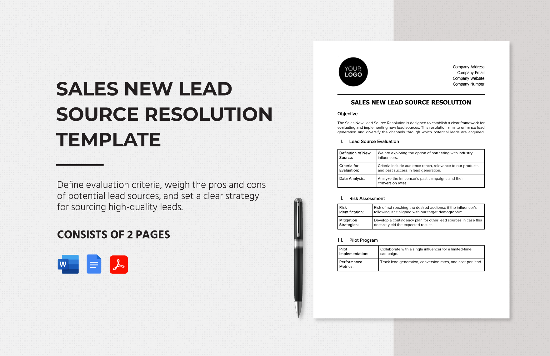 Sales New Lead Source Resolution Template