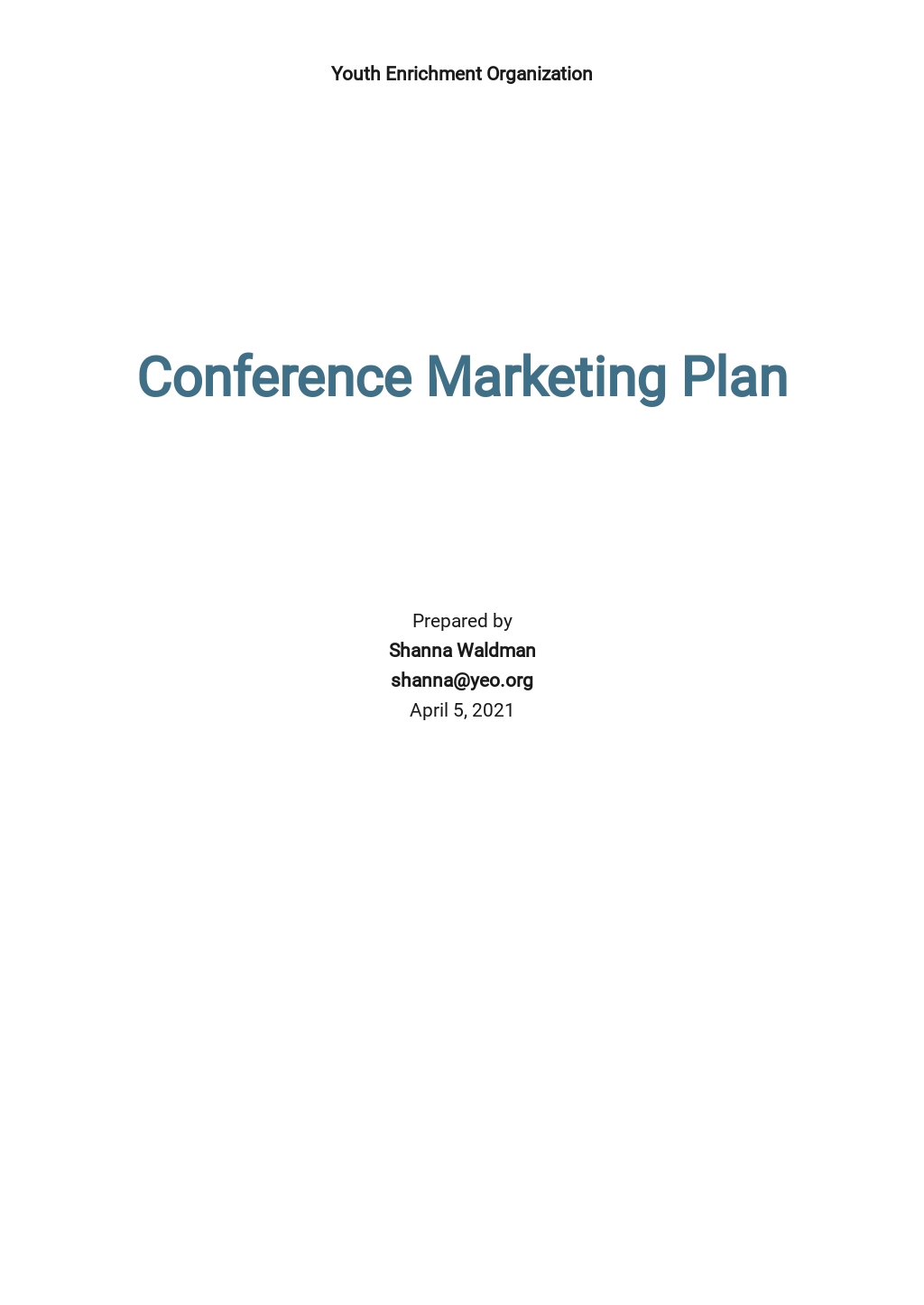 Conference Marketing Plan Template [Free PDF] Google Docs, Word