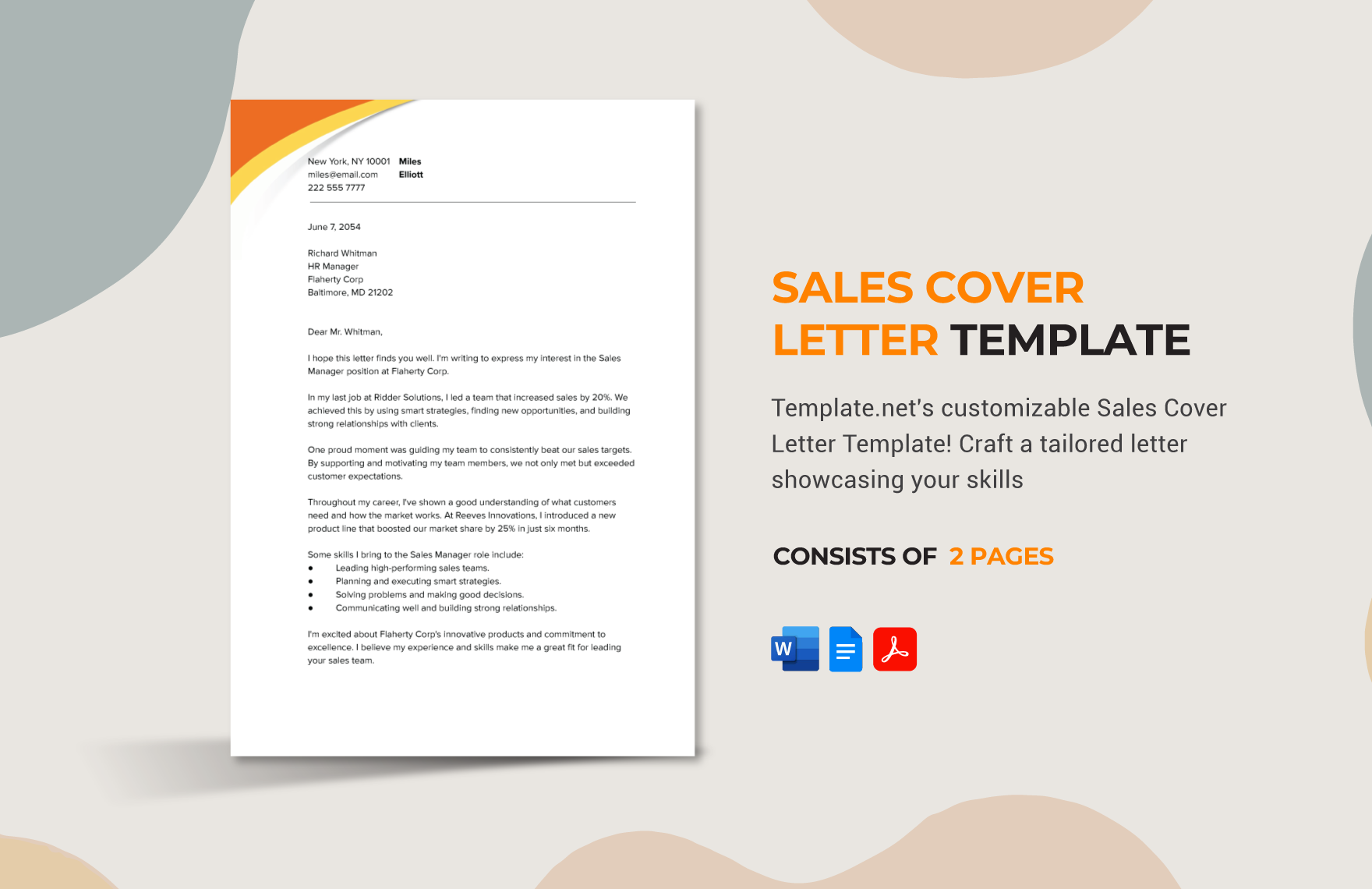 Sales Cover Letter Template
