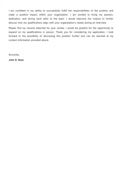 Free HR Application Letter Template to Edit Online