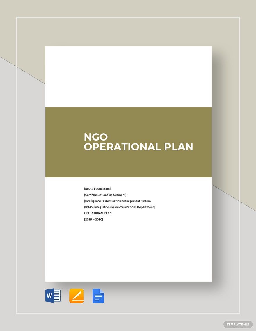 NGO Operational Plan Template