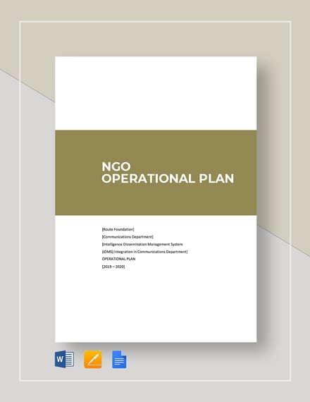 ngo operational plan
