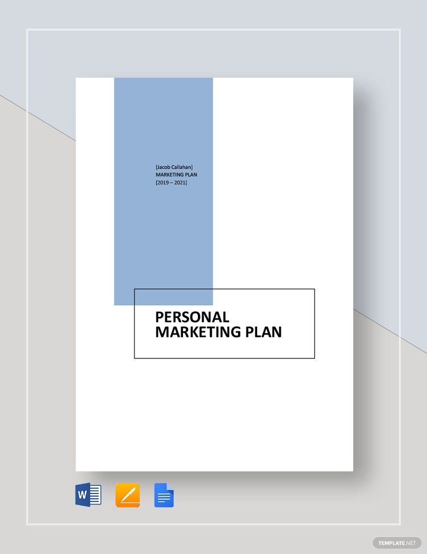 Personal Marketing Plan Template in Word, Google Docs, Apple Pages