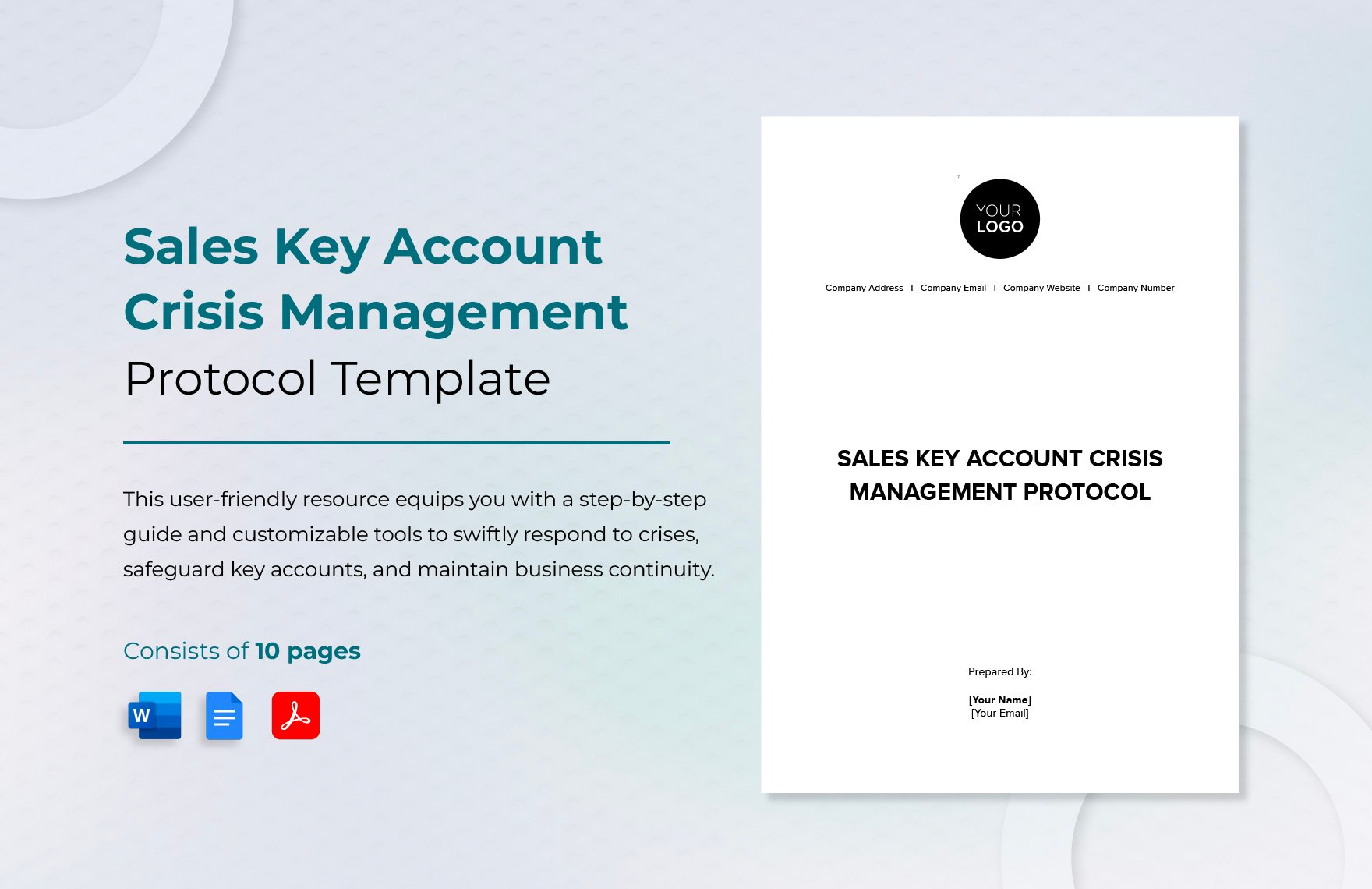 Sales Key Account Crisis Management Protocol Template