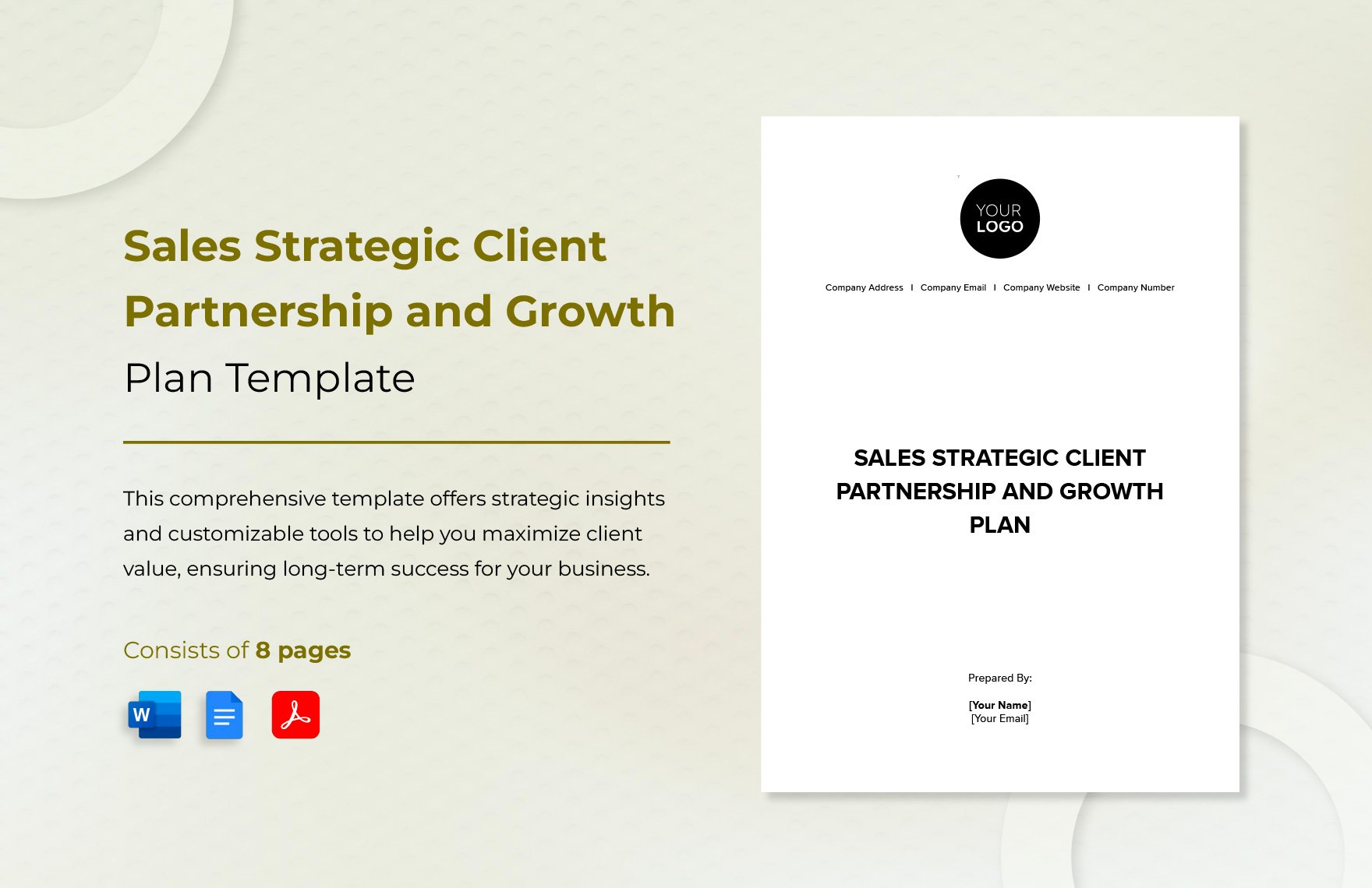 Sales Strategic Client Partnership and Growth Plan Template