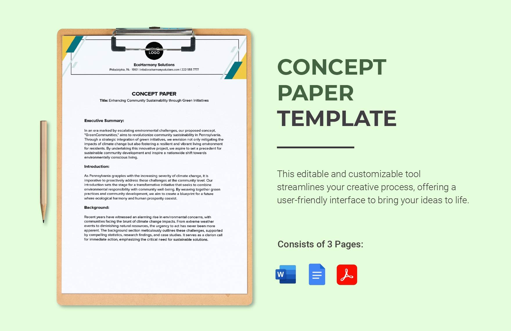 Free Concept Paper Template in Word, Google Docs, PDF