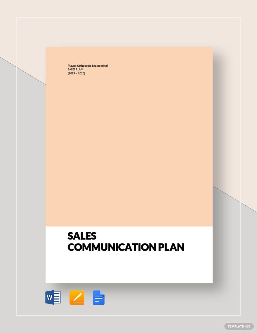 Sales Communication Plan Template