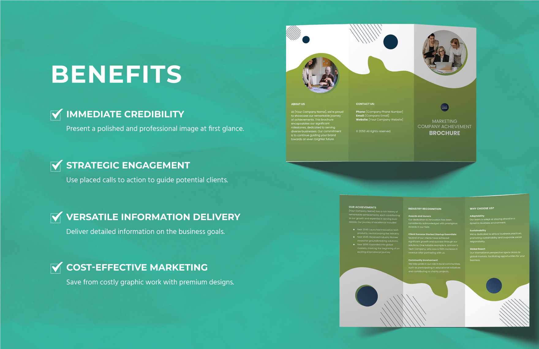 Marketing Company Achievements Brochure Template
