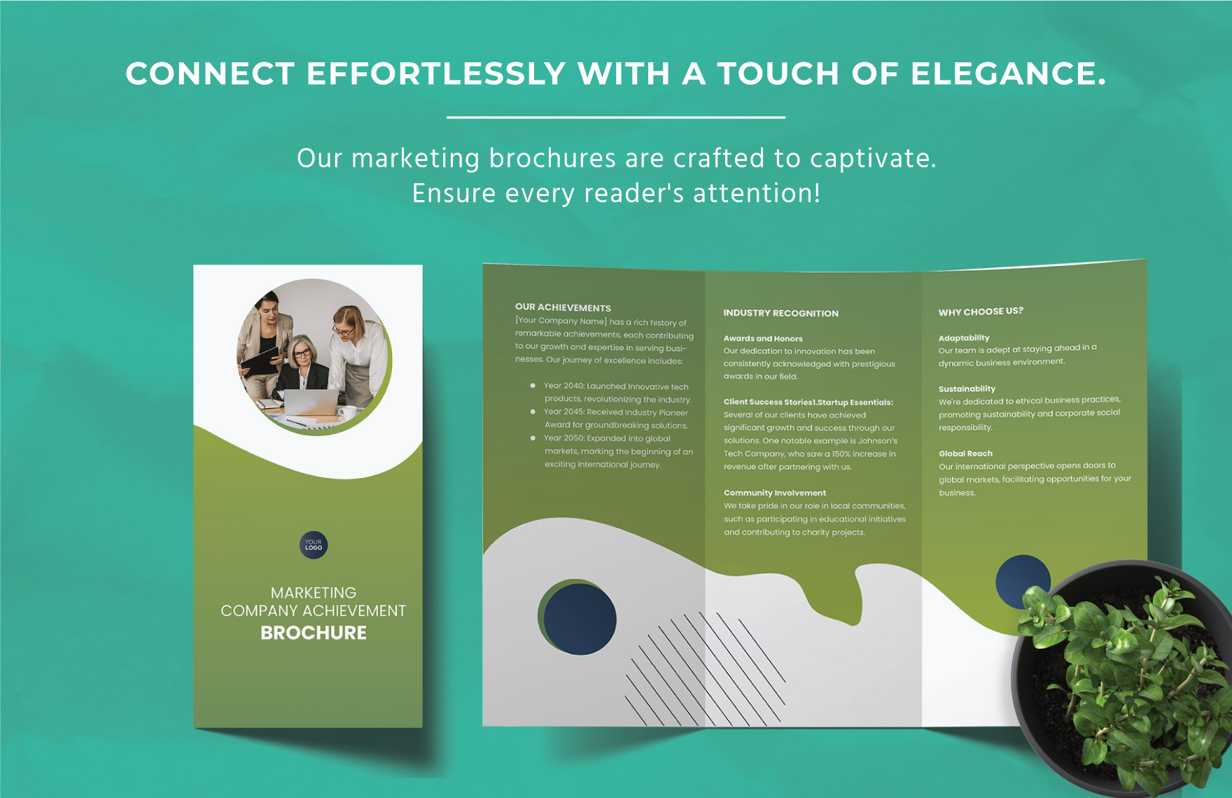 Marketing Company Achievements Brochure Template