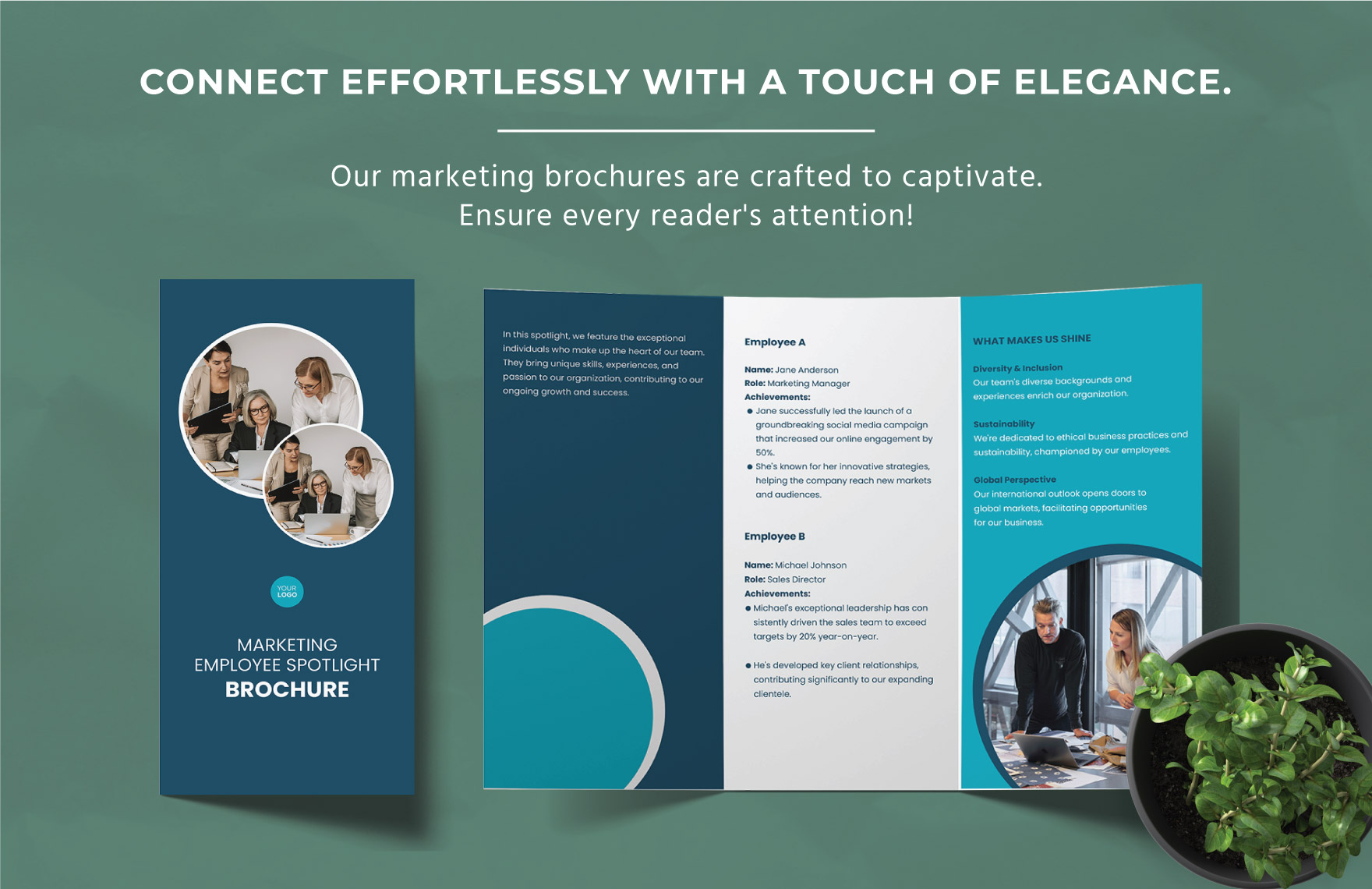 Marketing Employee Spotlight Brochure Template