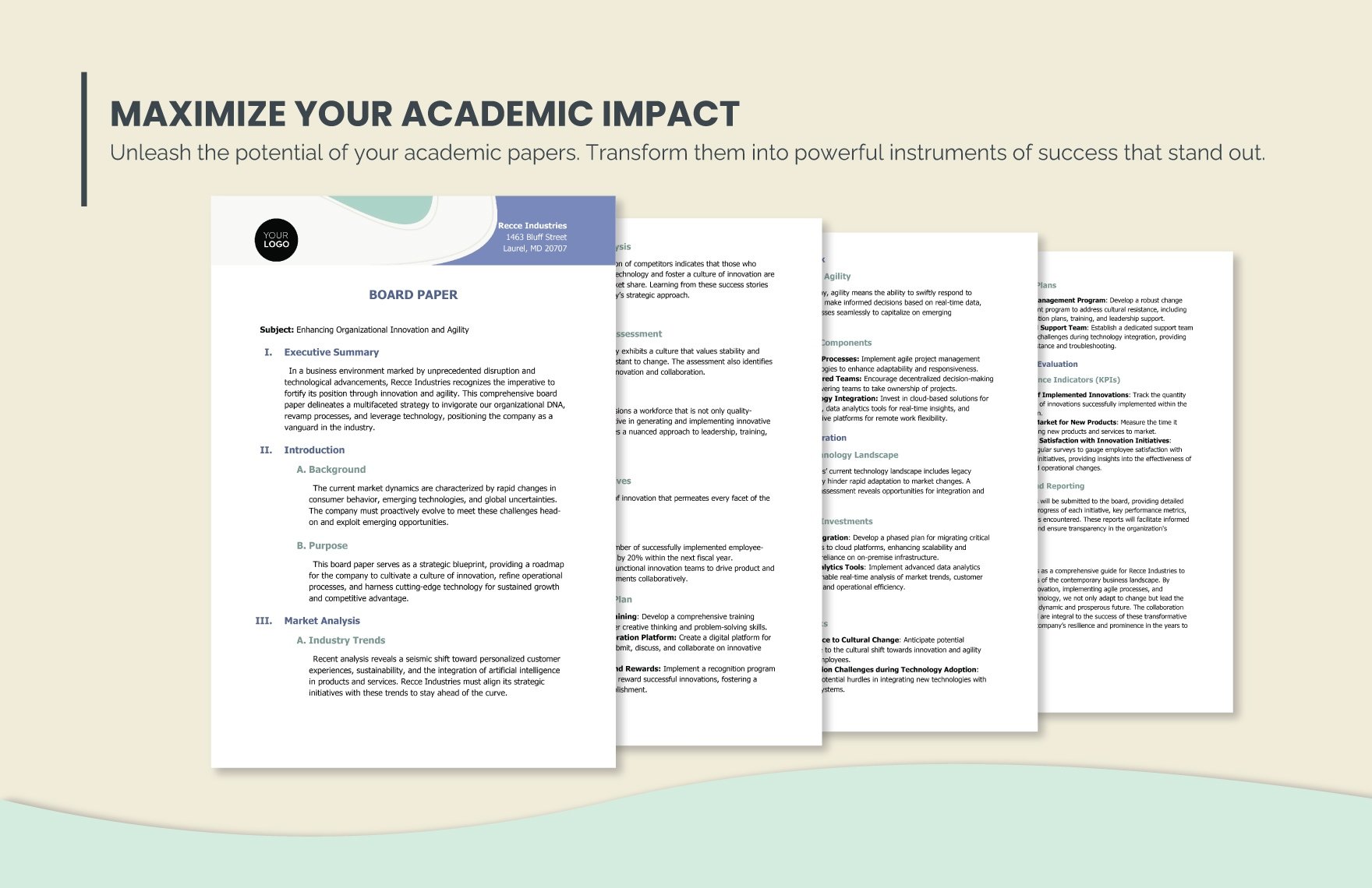 Board Paper Template Download in Word, Google Docs, PDF