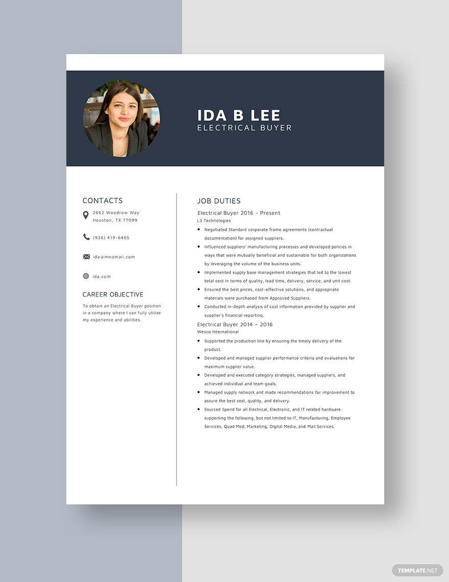 Electrical Resume Template in Word