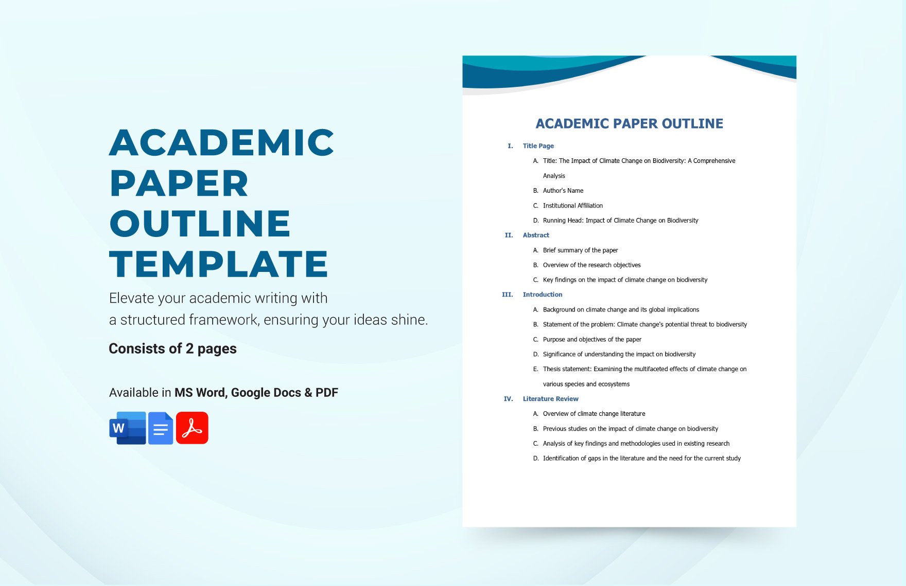 Free Academic Paper Outline Template