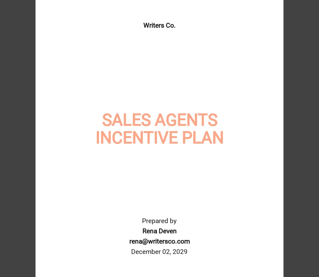 Sales Incentive Plan Template - Word | Google Docs | Apple Pages