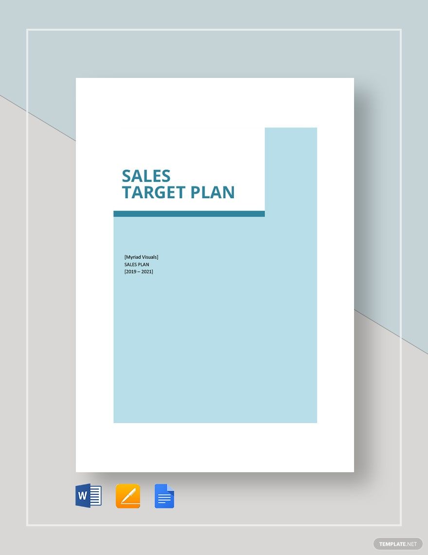 Sales Target Plan Template in Word, Google Docs, Apple Pages