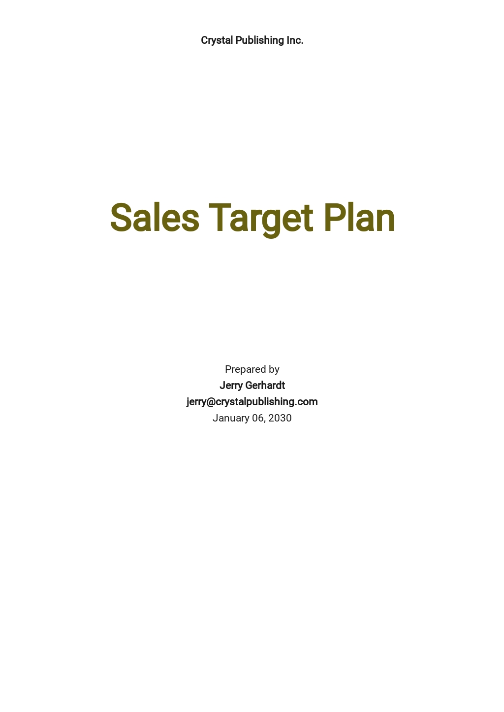 Sales Target Account Plan Template Google Docs, Word, Apple Pages, PDF