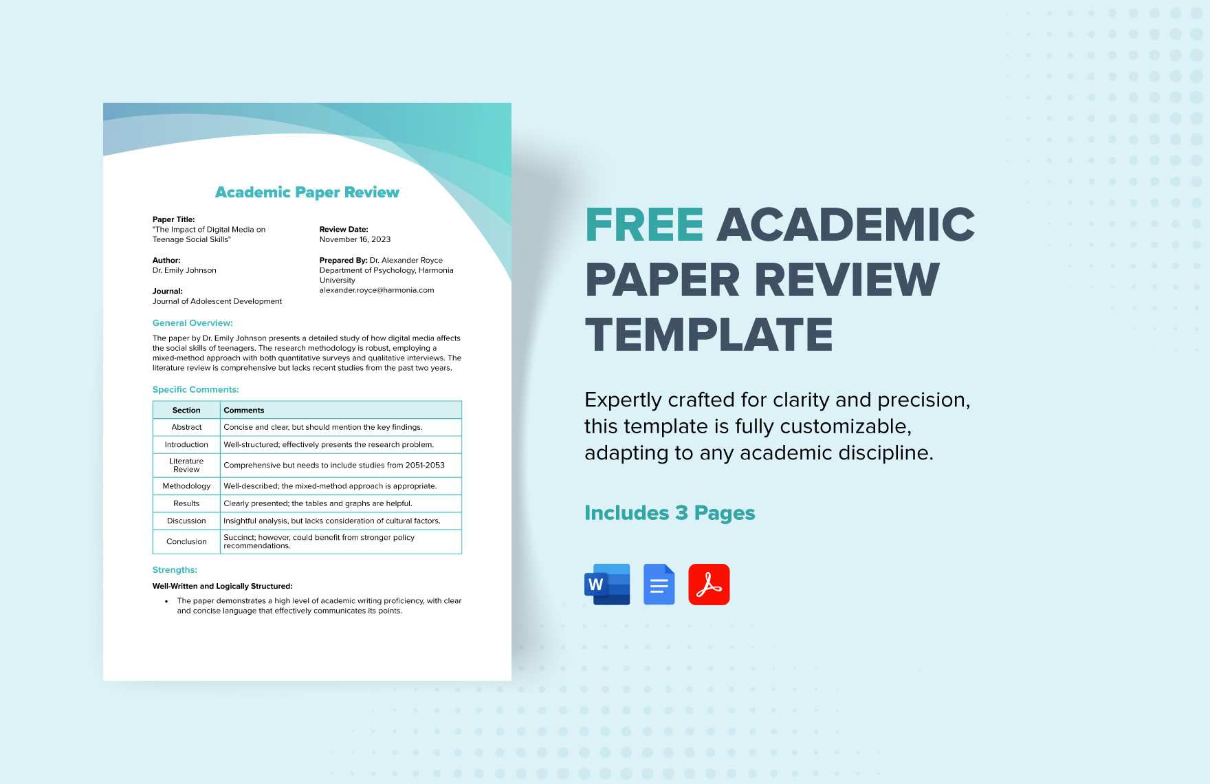 Academic Paper Review Template