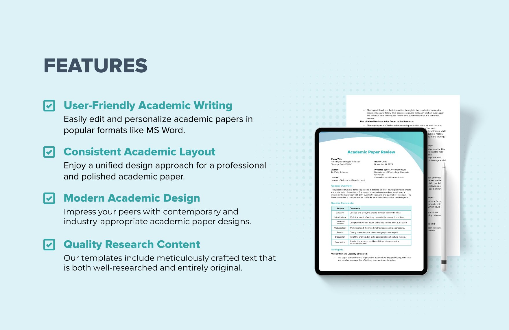 Academic Paper Review Template