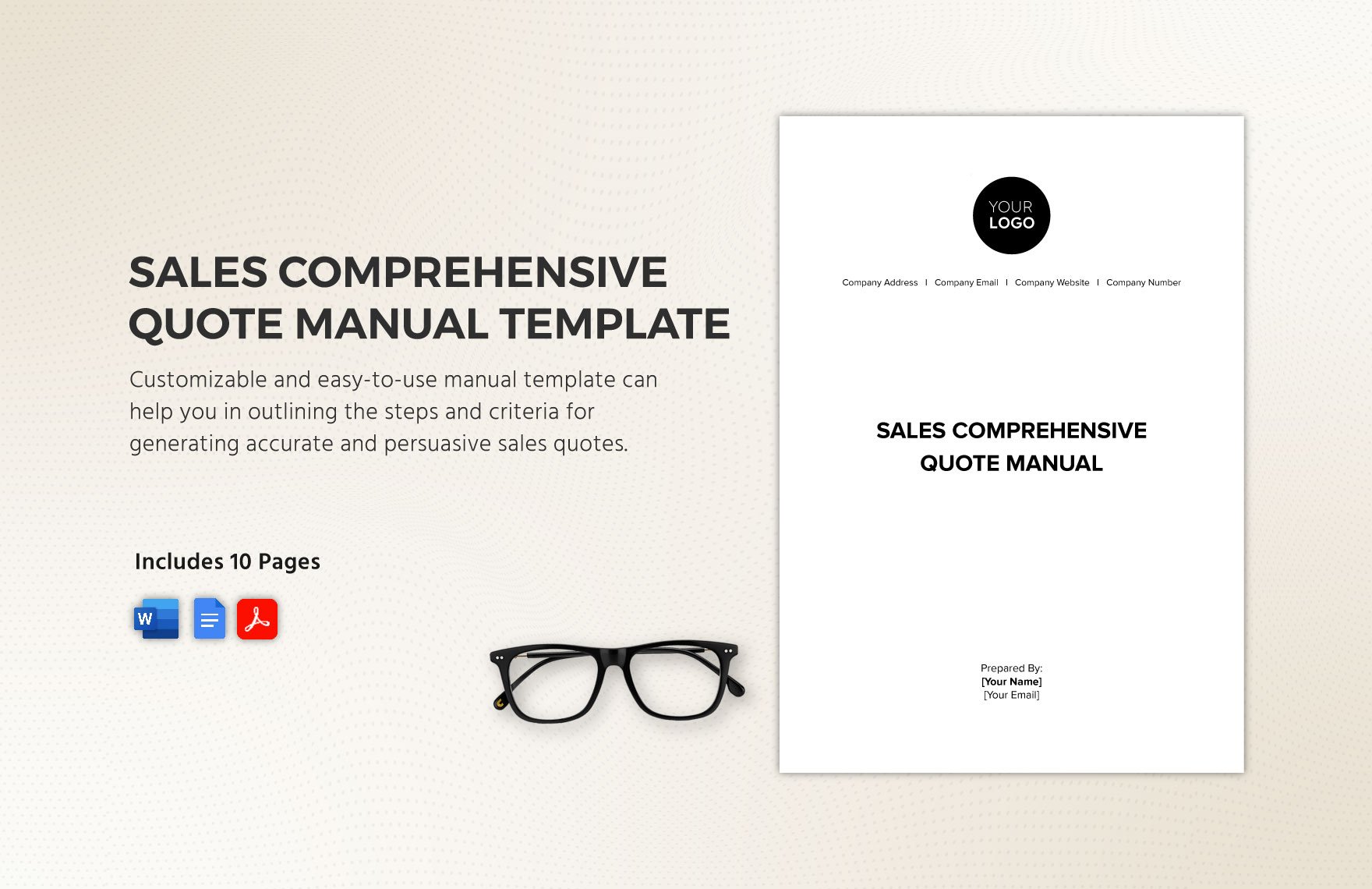 Sales Comprehensive Quote Manual Template in Word, Google Docs, PDF
