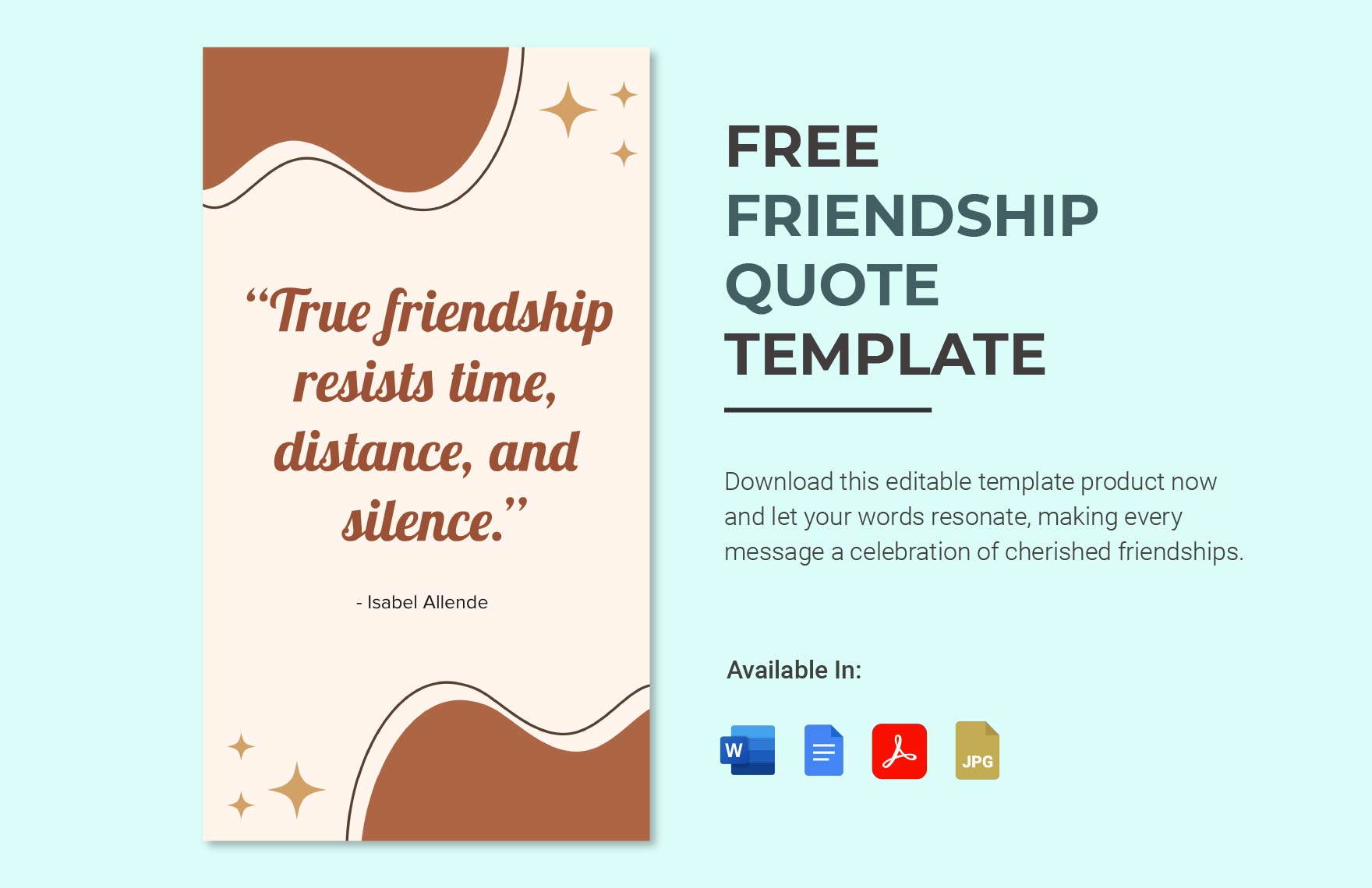 Free Friendship Quote Template in Word, Google Docs, PDF, JPEG