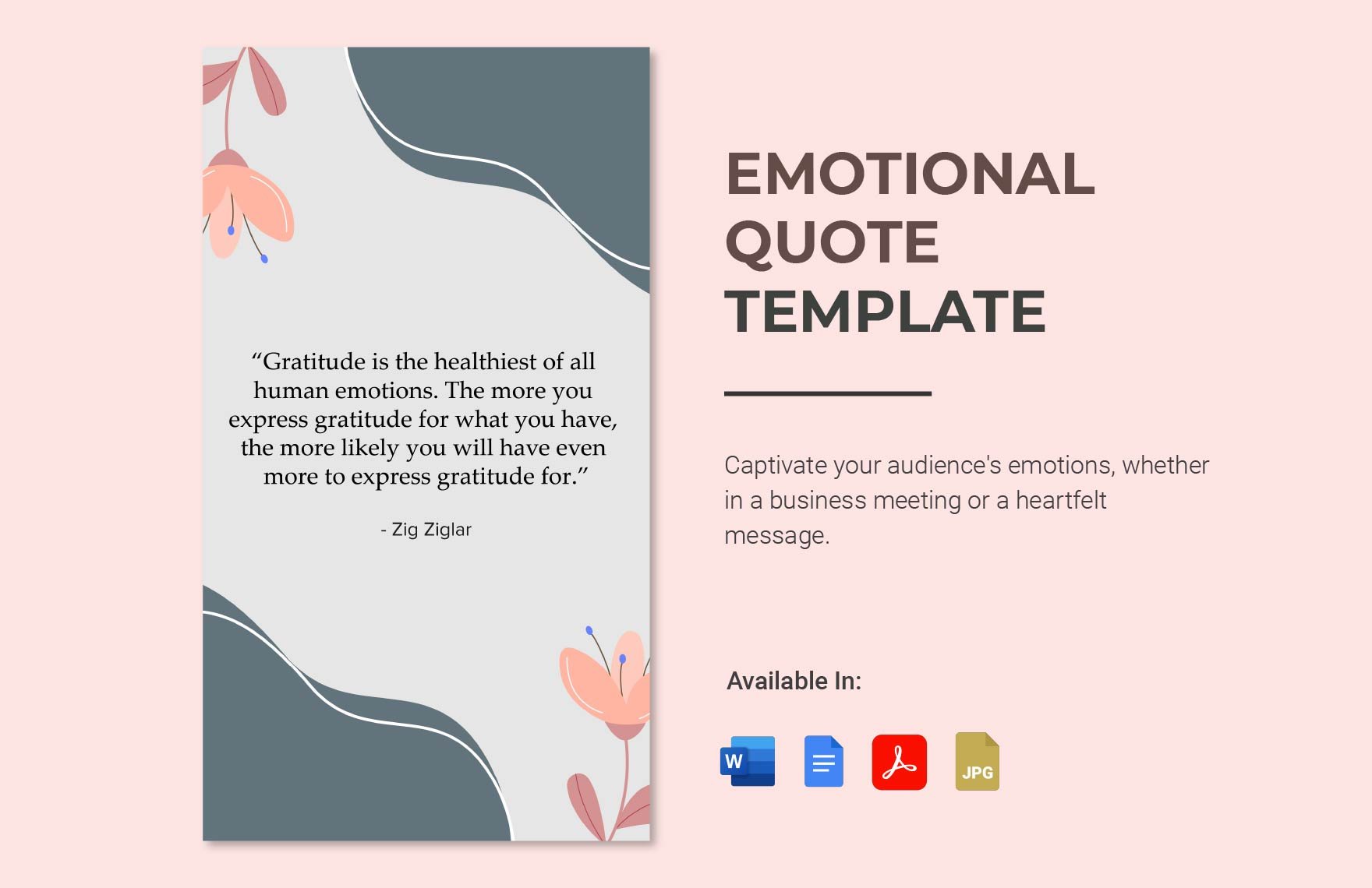 Free Emotional Quote Template in Word, Google Docs, PDF, JPG