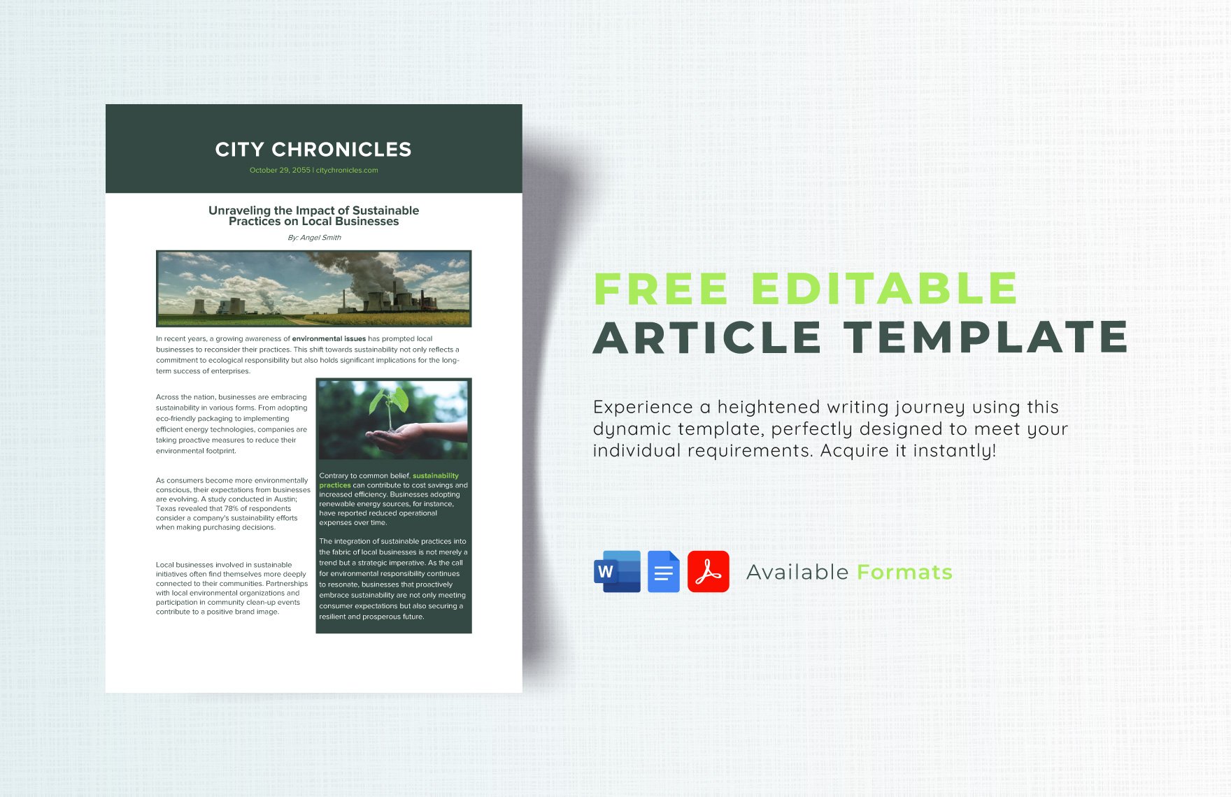Editable Article Template in Word PDF Google Docs Download