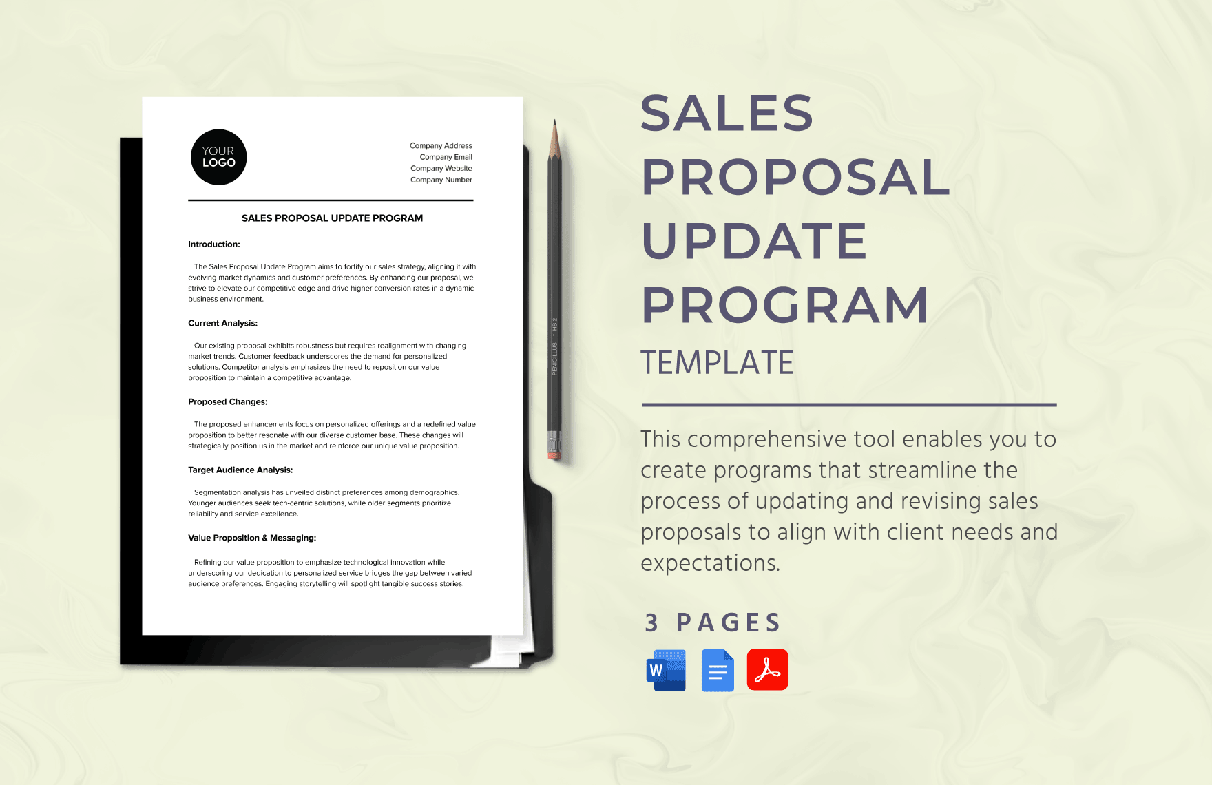 Sales Proposal Update Program Template in Word, PDF, Google Docs - Download | Template.net