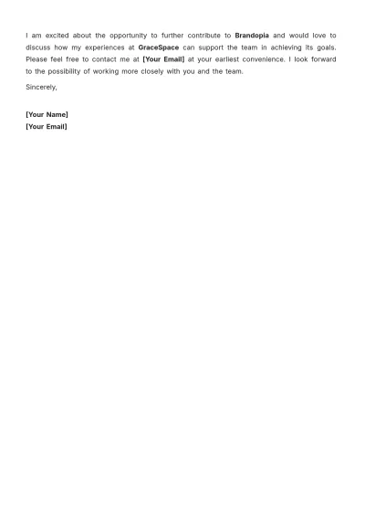 Free Internal Job Application Letter Template to Edit Online