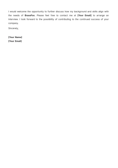 Free Office Administrator Job Application Letter Template to Edit Online
